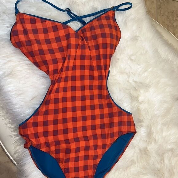 Marc By Marc Jacobs plaid swimsuit size xs - Picture 1 of 5